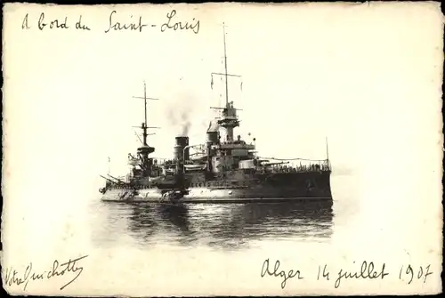 Foto Ak Französisches Kriegsschiff, Saint Louis, Cuirasse