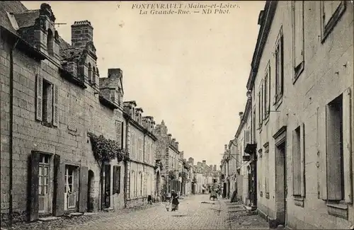 Ak Fontevrault Maine-et-Loire, La Grande Rue