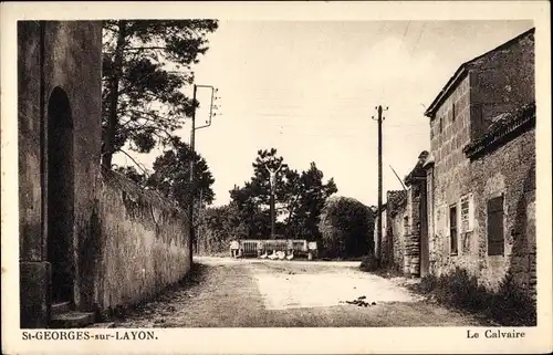 Ak Saint Georges sur Layon Maine et Loire, Le Calvaire