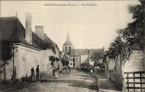 Ak Sermaise Maine et Loire, Rue Principale