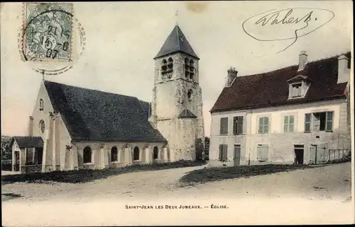 Ak Saint Jean les Deux Jumeaux Seine et Marne, Eglise