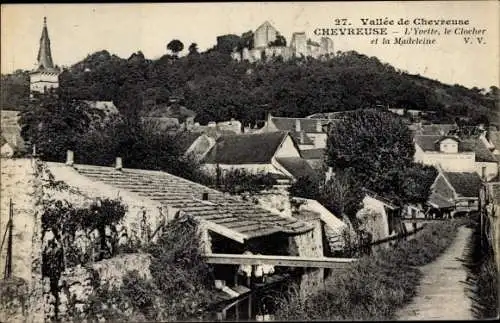 Ak Chevreuse Yvelines, L'Yvette, le Clocher et la Madeleine