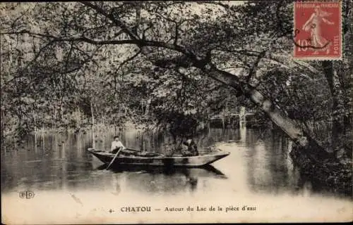 Ak Chatou Yvelines, Autour du Lac de la piece d'eau
