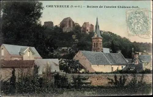 Ak Chevreuse Yvelines, Ruines de l'ancien Chateau fort