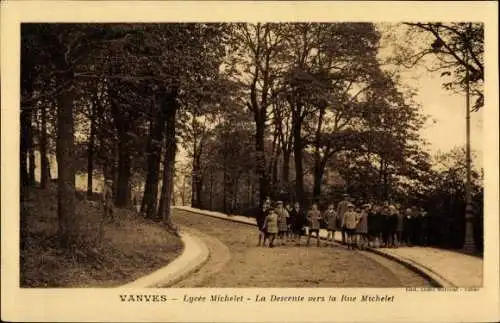 Ak Vanves Hauts de Seine, Lycee Michelet, La Descente vers la Rue Michelet