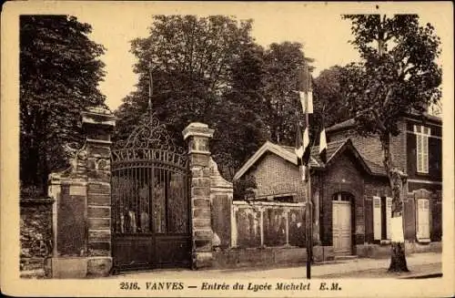 Ak Vanves Hauts de Seine, Entree du Lycee Michelet