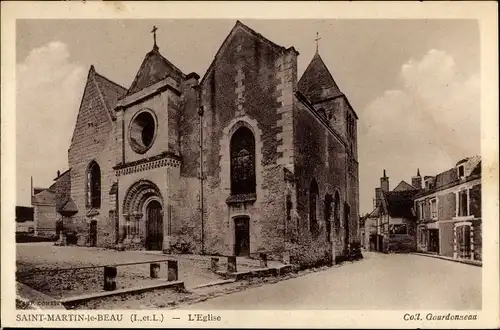 Ak Saint Martin le Beau Indre et Loire, L'Eglise