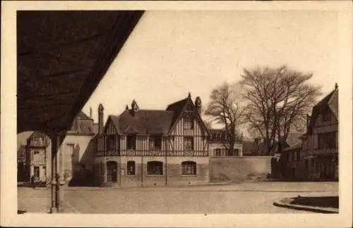 Ak Saint Pierre sur Dives Calvados, Place du Marche