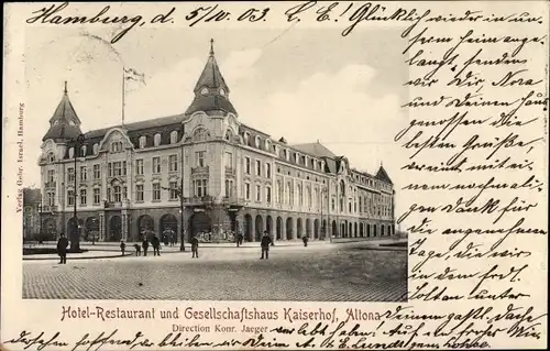 Ak Hamburg Altona, Hotel Restaurant Gesellschaftshaus Kaiserhof