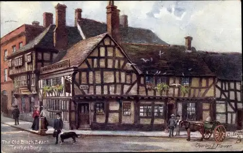 Künstler Ak Flower, C. F., Tewkesbury Gloucestershire, The Old Black Bear