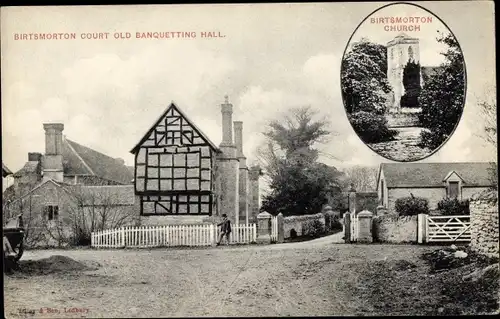 Ak Birtsmorton West Midlands England, Old Banquetting Hall, Church