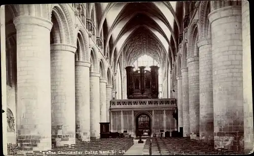 Ak Gloucester South West England, Cathedral, Nave