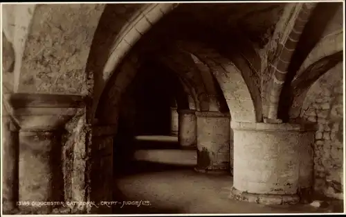 Ak Gloucester South West England, Cathedral, Crypt