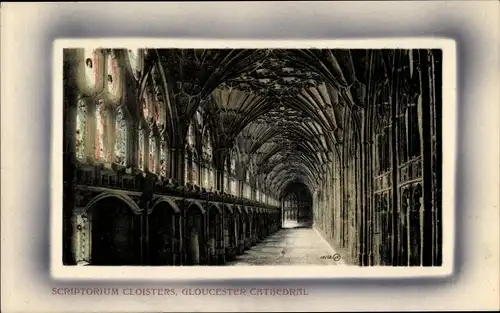 Passepartout Ak Gloucester South West England, Cathedral, Scriptorium Cloisters