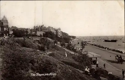 Ak Westcliff on Sea Southend on Sea Essex, The Slopes