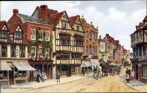 Künstler Ak Quinton, A. R., Tewkesbury Gloucestershire, High Street