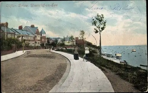 Ak Westcliff on Sea Southend on Sea Essex, Clifton Drive