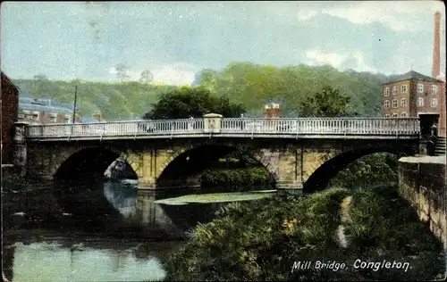 Ak Congleton North West England, Mill Bridge
