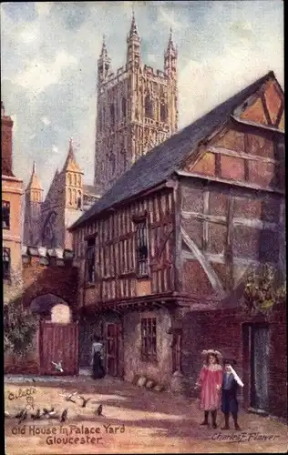 Künstler Ak Flower, C. F., Gloucester South West England, Old House in Palace Yard