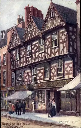 Künstler Ak Flower, C. F., Gloucester South West England, Robert Raikes House