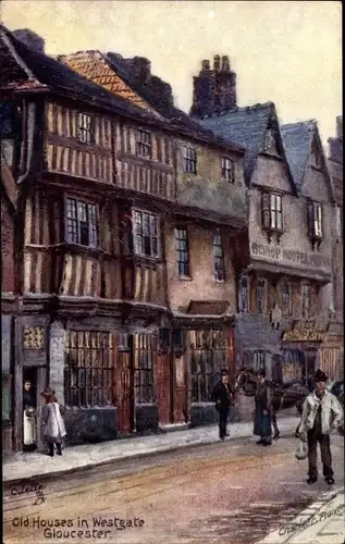 Künstler Ak Flower, C. F., Gloucester South West England, Old House in Westgate