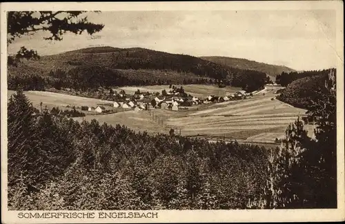 Ak Engelsbach Leinatal Thüringer Wald, Blick auf Ortschaft mit Landschaft