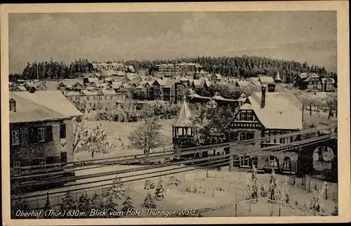 Ak Oberhof im Thüringer Wald, Blick vom Hotel Thüringer Wald, Winter