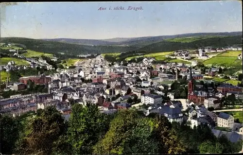 Ak Aue im Erzgebirge Sachsen, Gesamtansicht