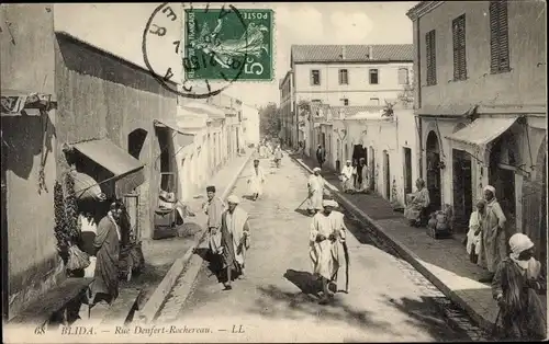 Ak Blida Algerien, Rue Denfert Rochereau