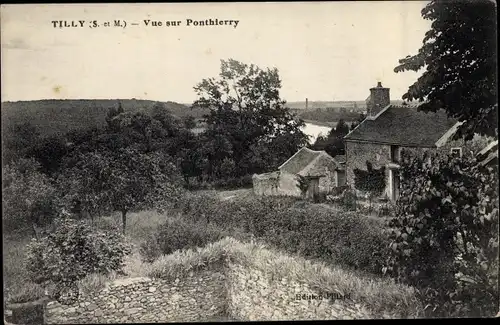 Ak Saint Fargeau Seine et Marne, Tilly, Vue sur Ponthierry