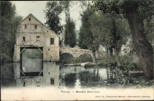 Ak Torcy Seine et Marne, Moulin Douvres