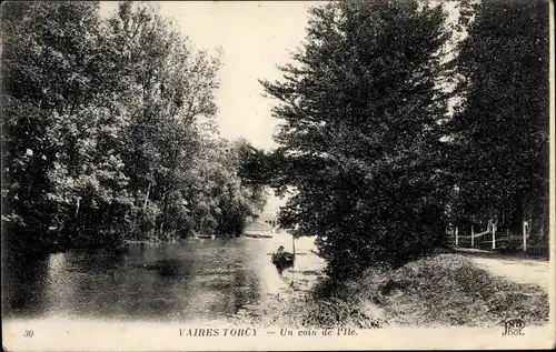 Ak Vaires Seine et Marne, Un coin de l'Ile