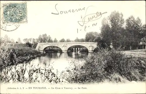 Ak Touraine Indre et Loire, La Cisse a Vouvray, Le Pont