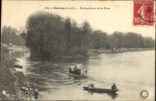 Ak Vouvray Indre et Loire, L'Echeneau, Embouchure de la Cisse