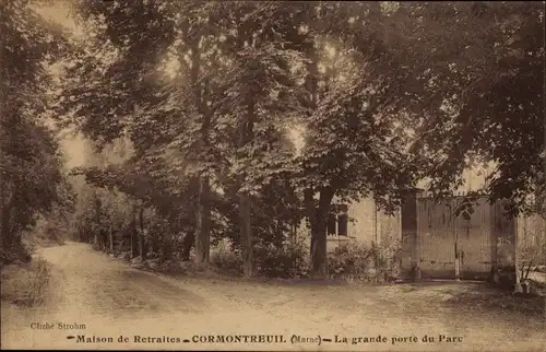 Ak Cormontreuil Marne, Maison de Retraites, La grande porte du Parc