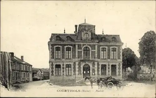 Ak Courtisols Marne, Mairie