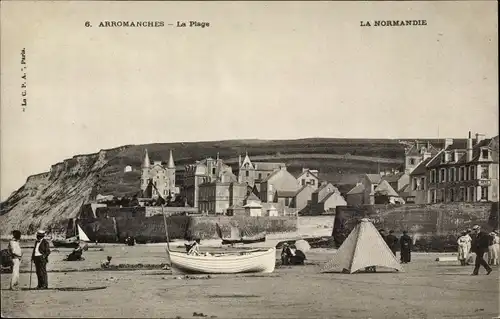 Ak Arromanches les Bains Calvados, La Plage