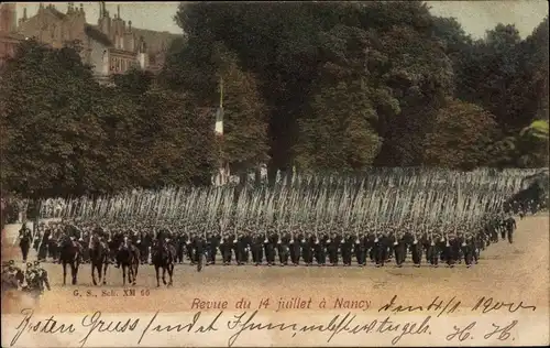 Ak Nancy Meurthe et Moselle, Revue du 14 juillet