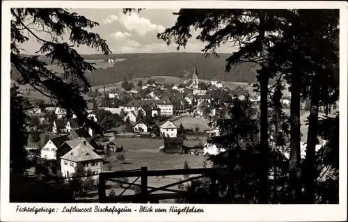 Ak Bischofsgrün im Fichtelgebirge, Panorama vom Hügelfelsen