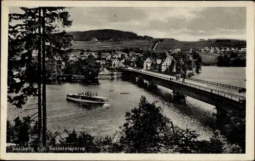 Ak Saalburg Ebersdorf Thüringen, Saaletalsperre, Ortsansicht