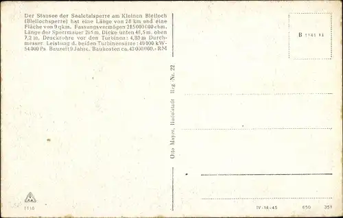 Ak Saalburg Ebersdorf Thüringen, Saaletalsperre, Ortsansicht