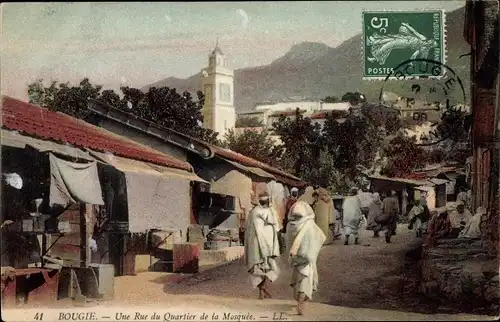 Ak Bougie Algerien, Une Rue du Quartier de la Mosquee