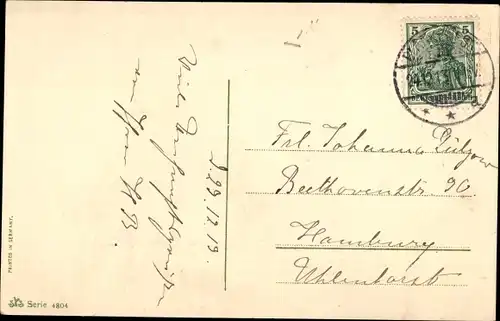 Ak Glückwunsch Weihnachten, Dorfpartie, Tannenbaumzweig