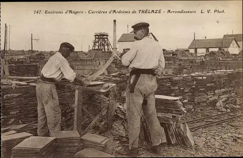Ak Trelaze Maine et Loire, Carrieres d'ardoises de la Grande Maison, Arrondisseurs