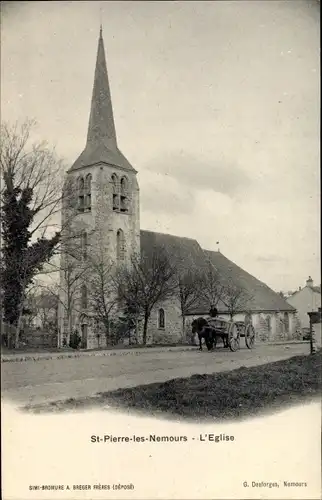 Ak Saint Pierre lès Nemours Seine et Marne, L'Eglise