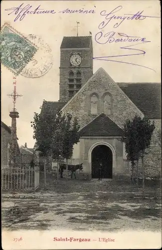 Ak Saint Fargeau Seine et Marne, L'Eglise