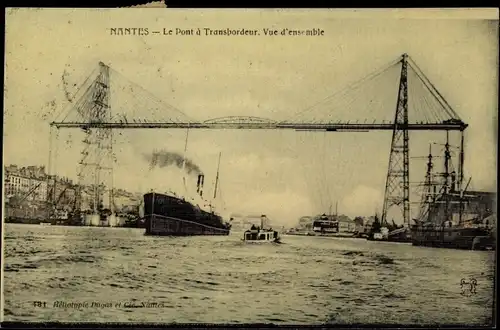 Ak Nantes Loire Atlantique, Le Pont a Transbordeur, Vue d'ensemble