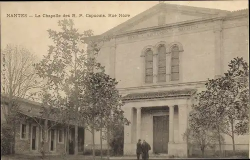 Ak Nantes Loire Atlantique, La Chapelle des R. P. Capucins, Rue Noire