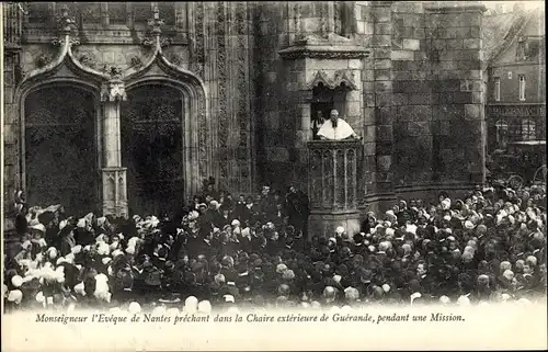 Ak Nantes Loire Atlantique, Monseigneur l'Evique de Nantes prechant dans le Chaire