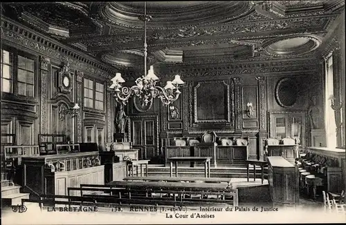 Ak Rennes Ille et Vilaine, Interieur du Palais de Justice, La Cour d'Assises